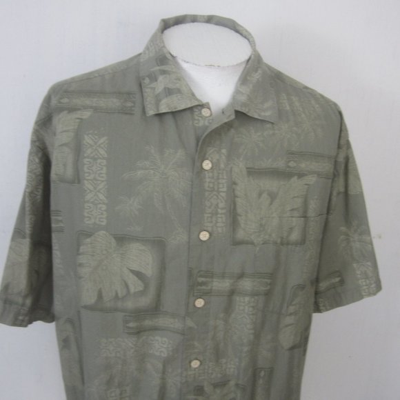 Batik Bay Men Hawaiian camp shirt p2p 27" 2XL aloha luau tropical cotton green - Picture 4 of 9